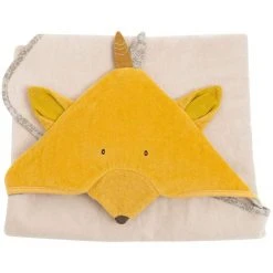 Moulin Roty Beige The Journey of Olga Fox Bath Cape