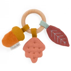 Moulin Roty After the Rain Forest Wood Ring Rattle