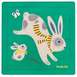 Moulin Roty 4 Animal Les Bambins Puzzle Toy