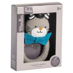 Moulin Roty Mordedor Anilla Gato Gris Moustaches