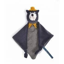 Moulin Roty Gray Mustache Cat Doudou Soft Toy