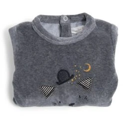 Moulin Roty Pijama de terciopelo gato Moustaches