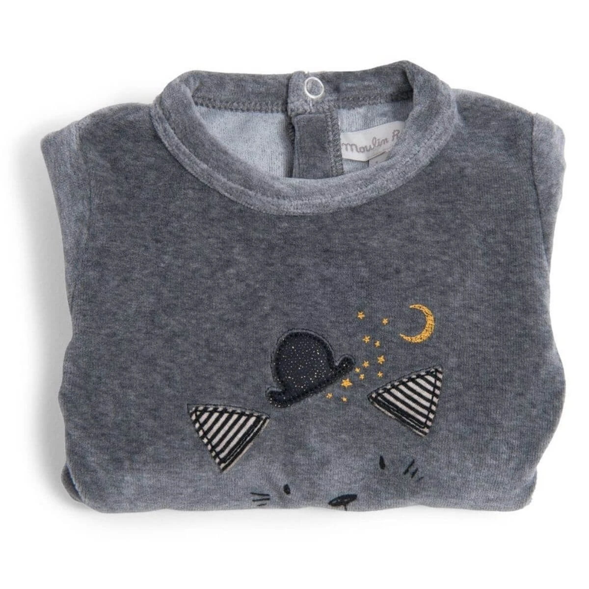 Moulin Roty Pijama de terciopelo gato Moustaches 4 Moulin Roty Pijama de terciopelo gato Moustaches