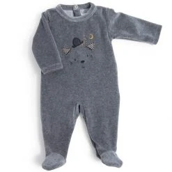 Moulin Roty Pijama de terciopelo gato Moustaches