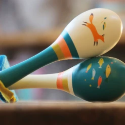 Moulin Roty Blue Sea Life Wooden Maraca