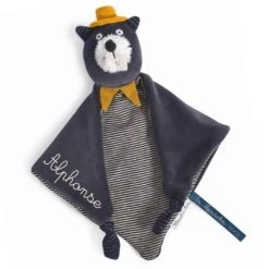 Moulin Roty Gray Mustache Cat Doudou Soft Toy