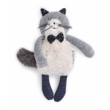 Moulin Roty Light Gray Fernand Mustaches Kitten 3 Moulin Roty Light Gray Fernand Mustaches Kitten