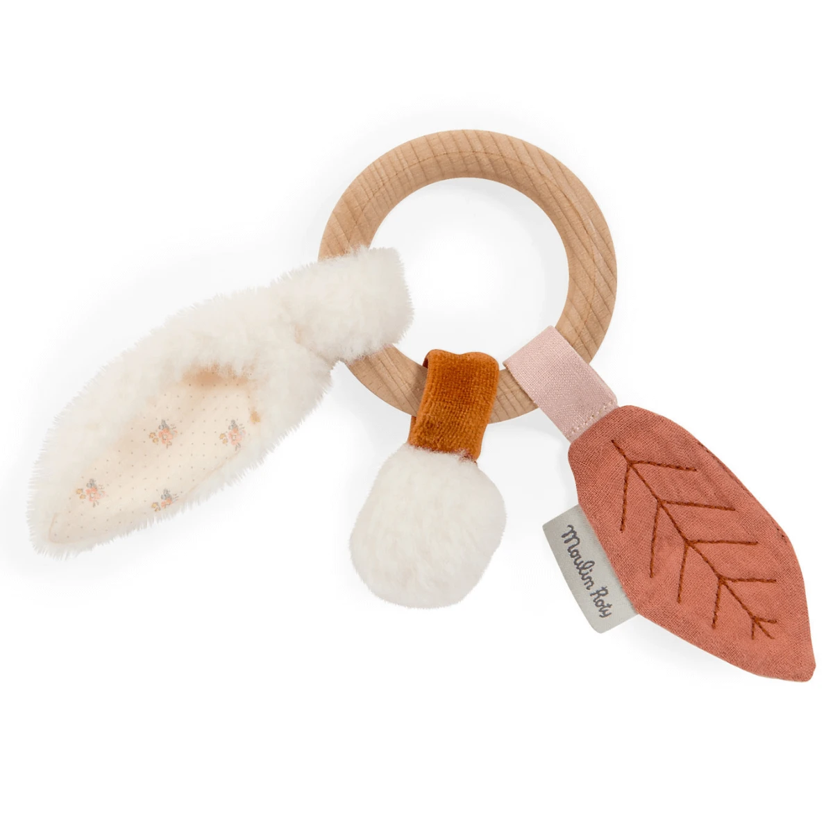 Moulin Roty After the Rain Rabbit Wooden Ring Rattle 3 Moulin Roty After the Rain Rabbit Wooden Ring Rattle