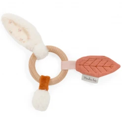 Moulin Roty After the Rain Rabbit Wooden Ring Rattle