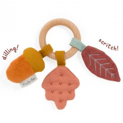 Moulin Roty After the Rain Forest Wood Ring Rattle